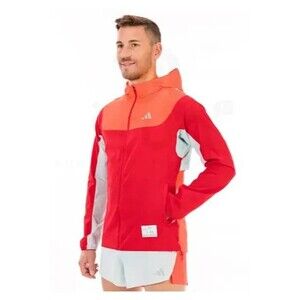 adidas NYC Jacket – Size S Men Running Jacket Red Orange Flash Aqua IW9232 NEW